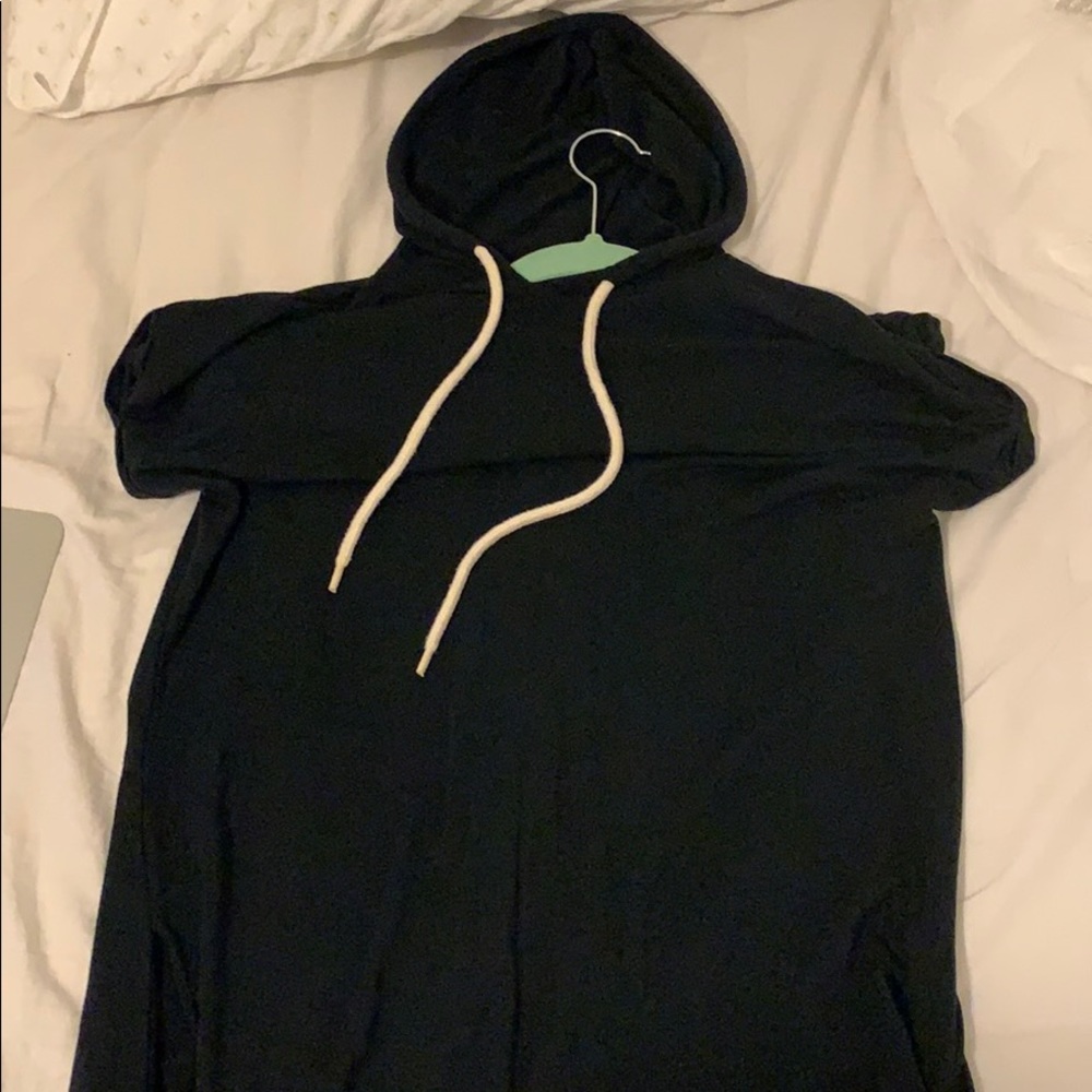 Black t shirt sweater dress hoodie and pockets